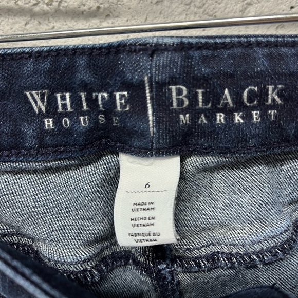 WHBM Crop Jeans Dark Stretch Denim Raw Hem Size 6 - Picture 2 of 8